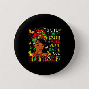 I Am Black History Women Black History Month Celeb 6 Cm Round Badge