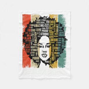 I Am Black History Women Girls Black History Month Fleece Blanket
