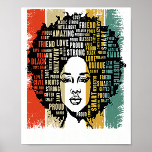 I Am Black History Women Girls Black History Month Poster