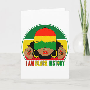 I Am Black History Women Girls Black Queen Month H Card