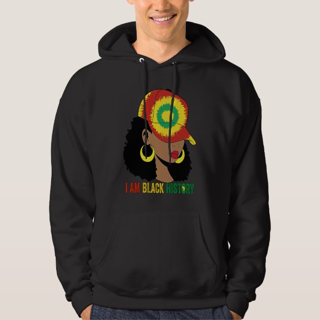 I AM BLACK HISTORY Women Girls Black Queen Month H Hoodie (Front)