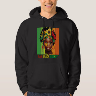 I AM BLACK HISTORY Women Girls Black Queen Month H Hoodie