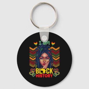 I Am Black History Women Girls Black Queen Month H Key Ring