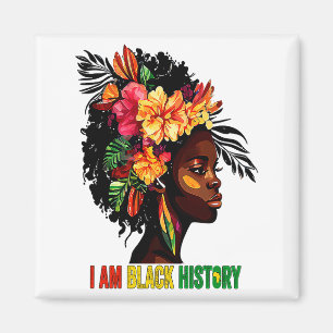 I Am Black History Women Girls Black Queen Month H Magnet