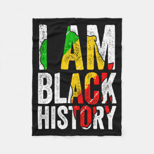 I Am Black History Women Men African American Gra  Fleece Blanket