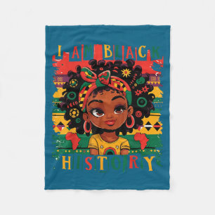 I Am Black Month History Black Fleece Blanket