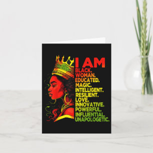 I Am Black Woman Black History Month African Ameri Card