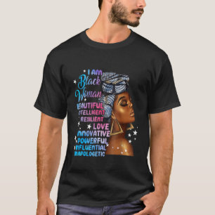 I Am Black Woman Black History Month Afro African T-Shirt