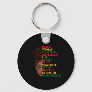 I Am Black Woman Black History Month Educated Blac Key Ring