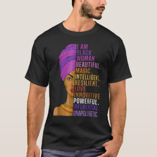 I Am Black Woman Black History Month Queen Melanin T-Shirt
