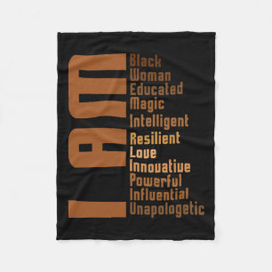 I Am Black Woman Educated Black History African Wo Fleece Blanket