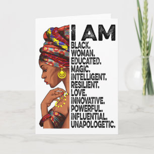 I Am Black Woman Educated Black History Month Blac Card