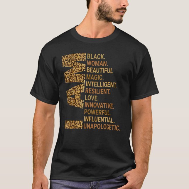 I Am Black Woman Educated Melanin Black History Mo T-Shirt (Front)