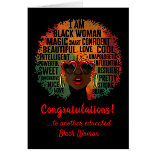 I Am Black Woman Graduation Card