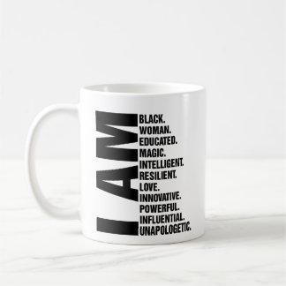 I am black women mug