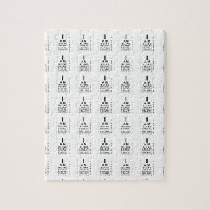 I am blind as a bat eye chart jigsaw puzzle