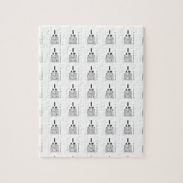 I am blind as a bat eye chart jigsaw puzzle (Vertical)