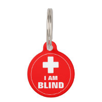 "I Am Blind" Special Needs Blind Pet ID Tag