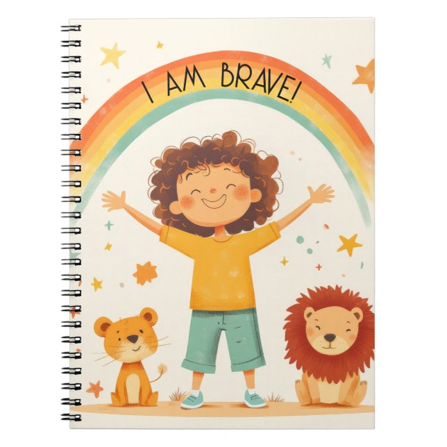 I Am Brave - Kids Affirmation Notebook (Front)