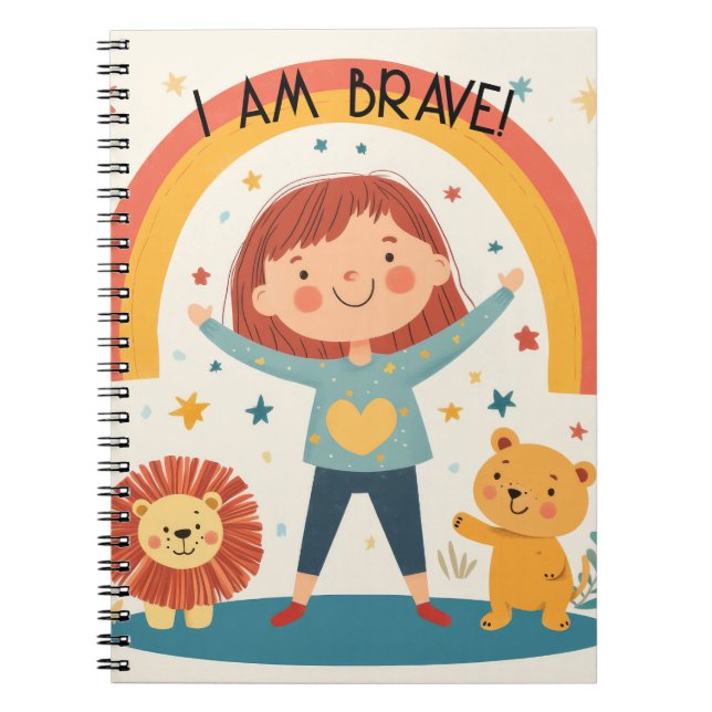 I Am Brave - Kids Affirmation Notebook (Front)
