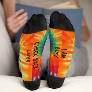 I Am Busy Tie Dye Socks