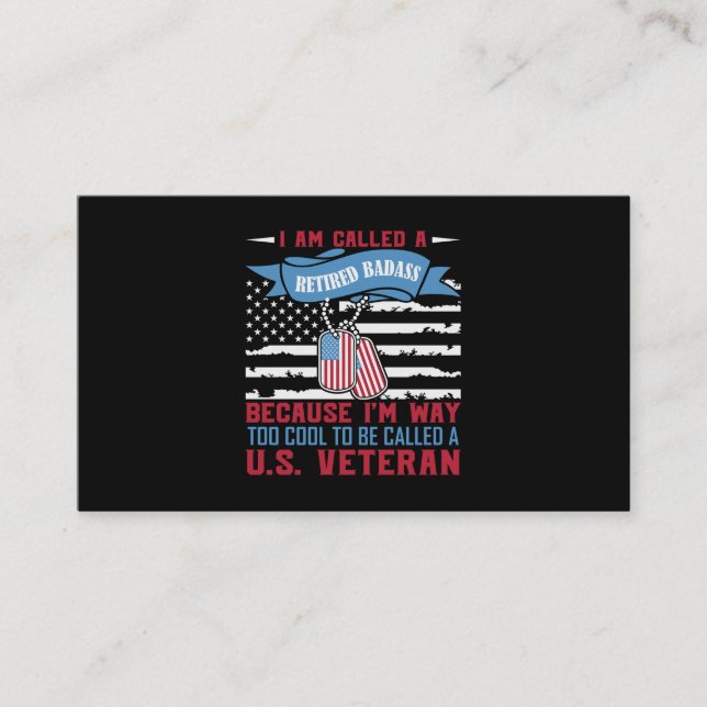 I Am Called A Retired Badass Business Card (Front)
