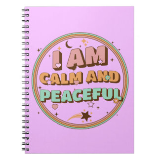I Am Calm and Peaceful Retro Affirmation Notebook