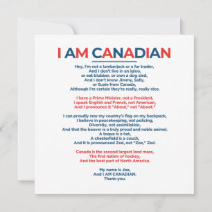 I Am Canadian Holiday Card