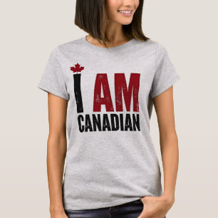 I Am Canadian – Patriotic Statement & Maple leaf T-Shirt