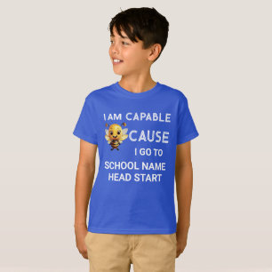 I Am Capable Because I Go To School Name Dark Kids T-Shirt