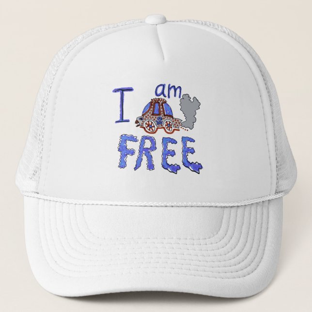 I am CAR free Trucker Hat (Front)