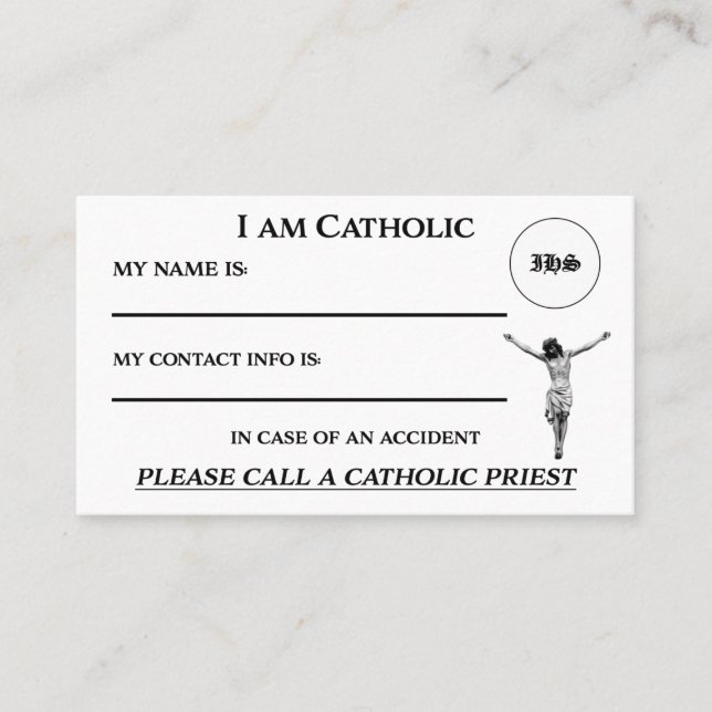 I Am Catholic I.D. Card (Front)