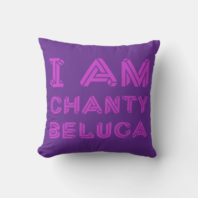 I Am Chanty Beluga Geometric Optical Illusion Cushion (Front)