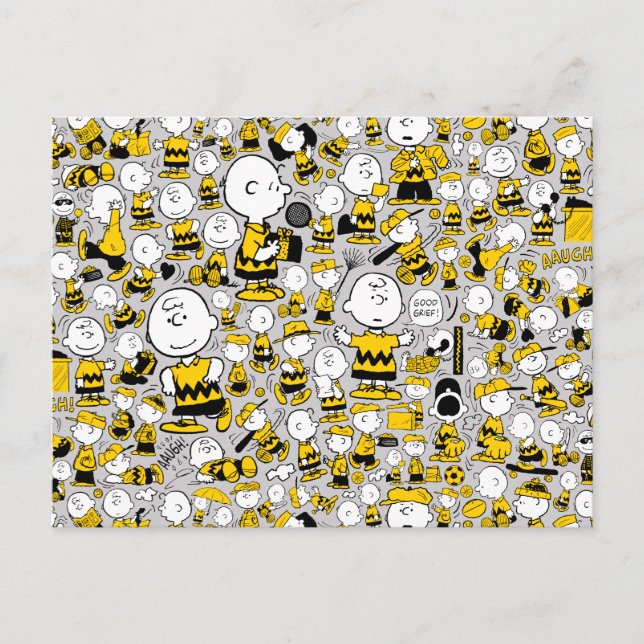 I Am Charlie Brown Pattern Postcard (Front)