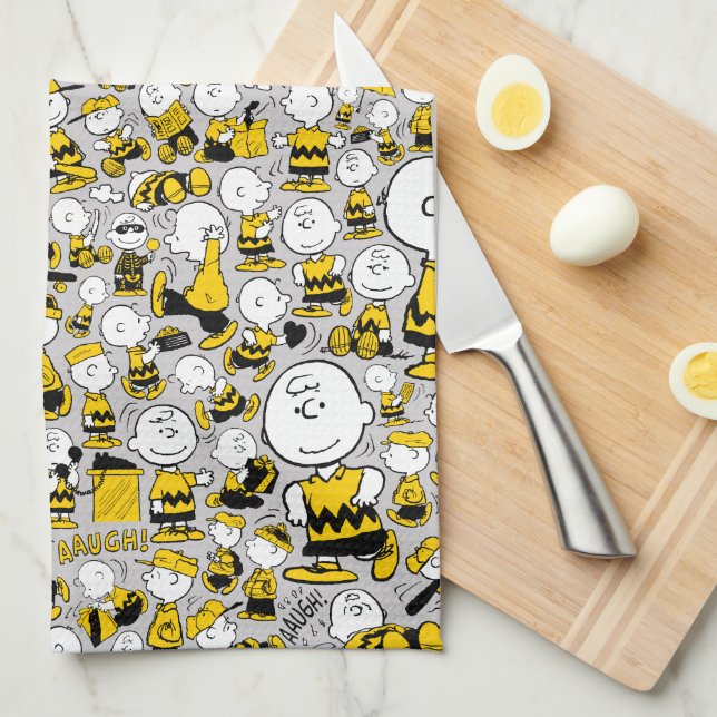 I Am Charlie Brown Pattern Tea Towel (Quarter Fold)