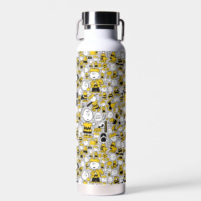 I Am Charlie Brown Pattern Water Bottle (Front)
