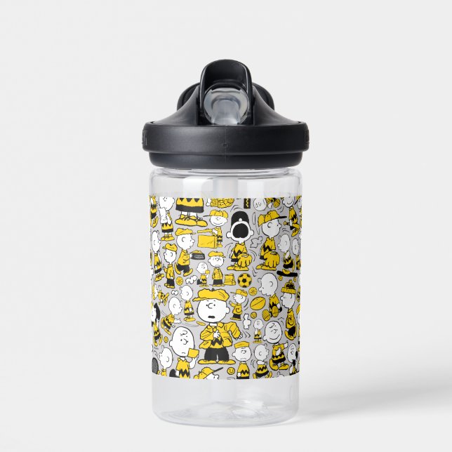 I Am Charlie Brown Pattern Water Bottle (Front)