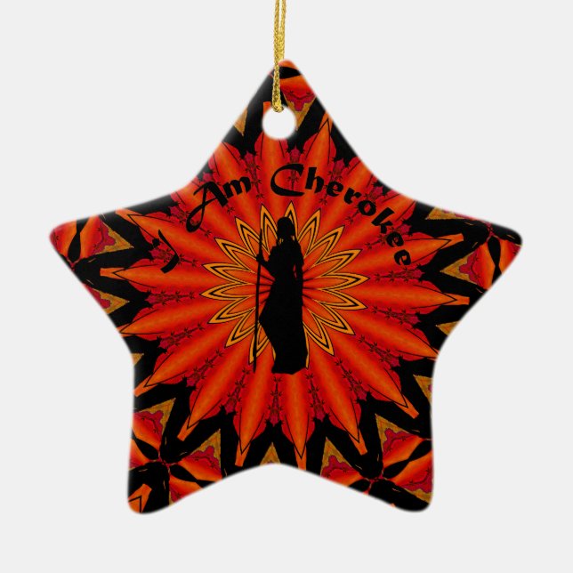 I am Cherokee Ceramic Tree Decoration (Front)