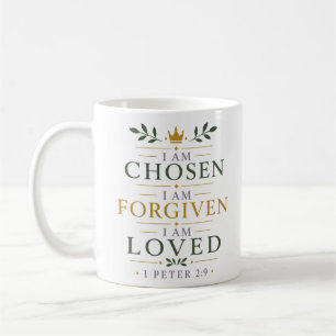 I Am Chosen Forgiven Loved Biblical Encouragement Coffee Mug