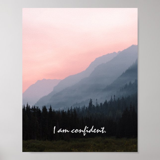 I am confident Positive Affirmation Landscape Poster (Front)