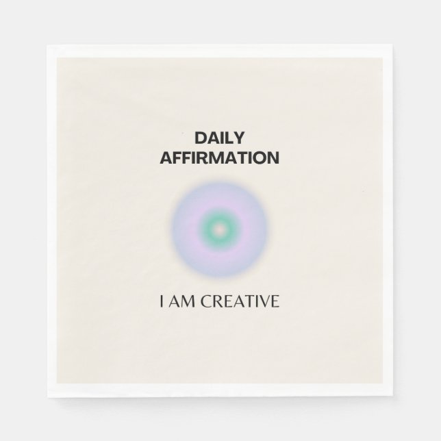 I am Creative Daily Affirmation Positive Napkin (Front)