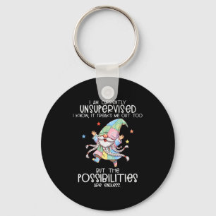I Am Currently Unsupervised I Know It Freaks Me Ou Key Ring