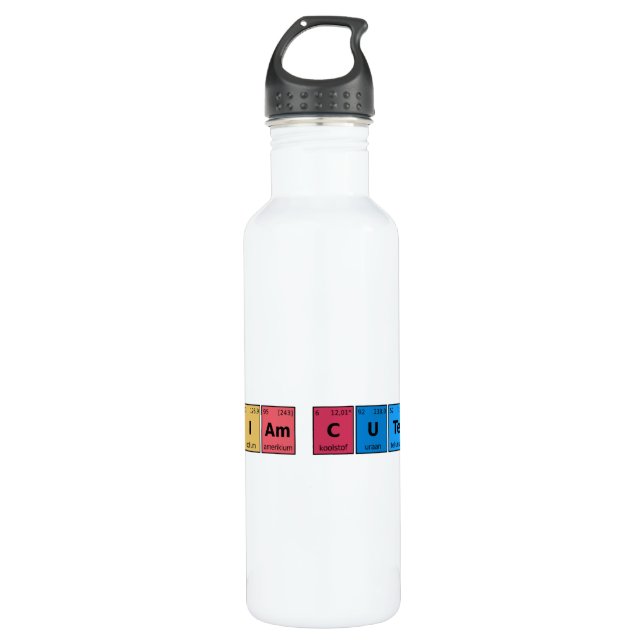 I am Cute Periodic Table 710 Ml Water Bottle (Front)