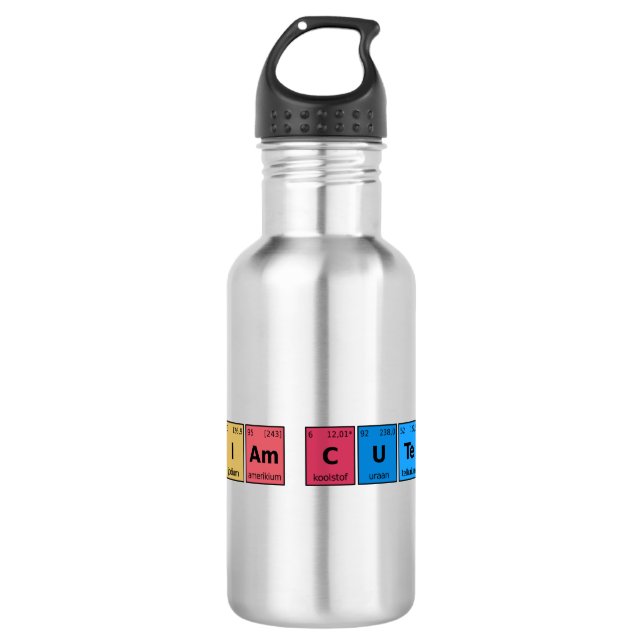 I am Cute Periodic Table 710 Ml Water Bottle (Front)