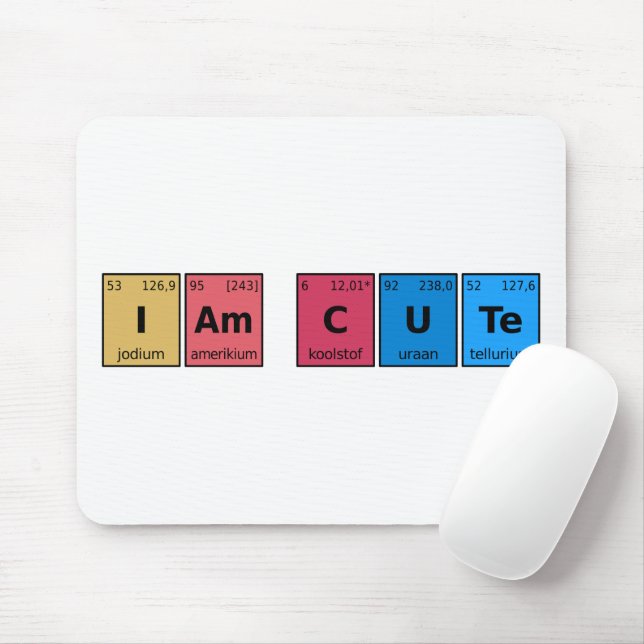 I am Cute Periodic Table Mouse Pad (With Mouse)