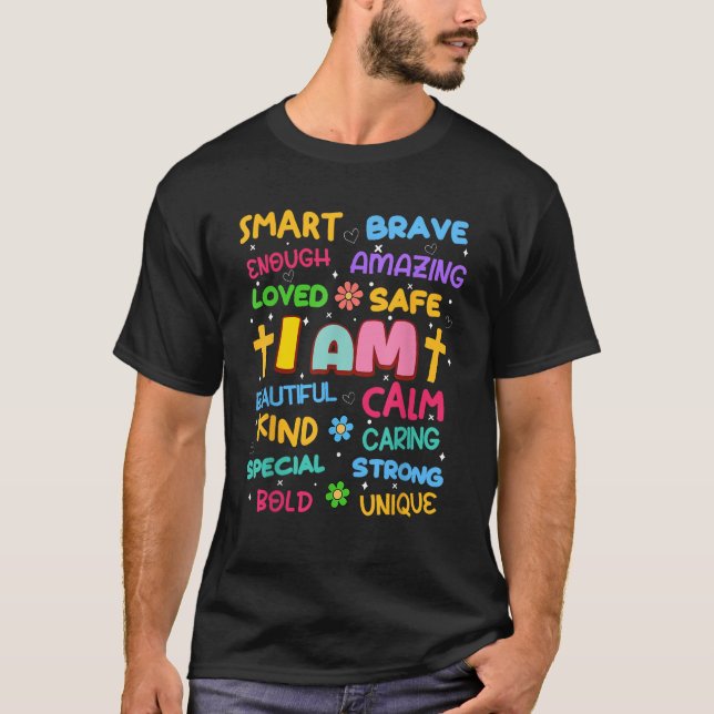 I Am Daily Affirmation Colourful Christian Kids To T-Shirt (Front)