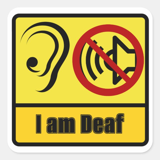 I am Deaf Sticker (Front)