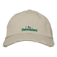 I Am Determined Quote Cute Rustic Green Stone