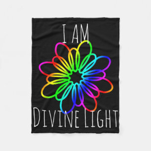 I Am Divine Light Yoga Meditation Gift Tee Shirt  Fleece Blanket