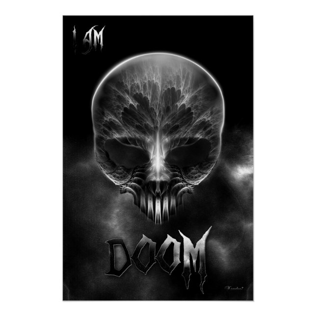 I Am Doom Fractal Skull Poster (Front)